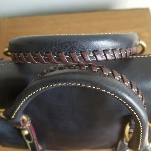 DOONEY & BOURKE FLORENTINE MICRO SATCHEL NAVY BLUE LEATHER - Picture 5 of 14